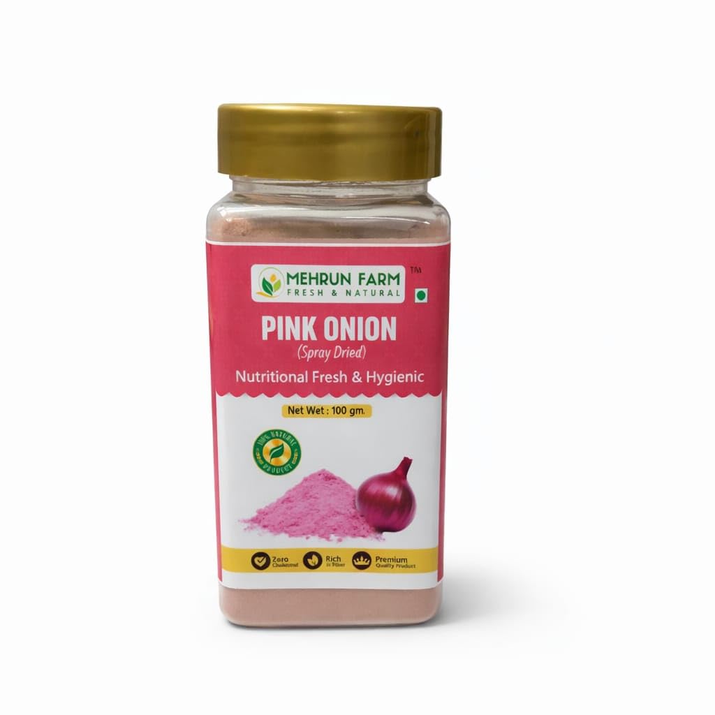 Mehrun Farm Pink Onion Powder - 100% Pure & Natural, Rich Aroma, Finely Ground Spice|100 Gram
