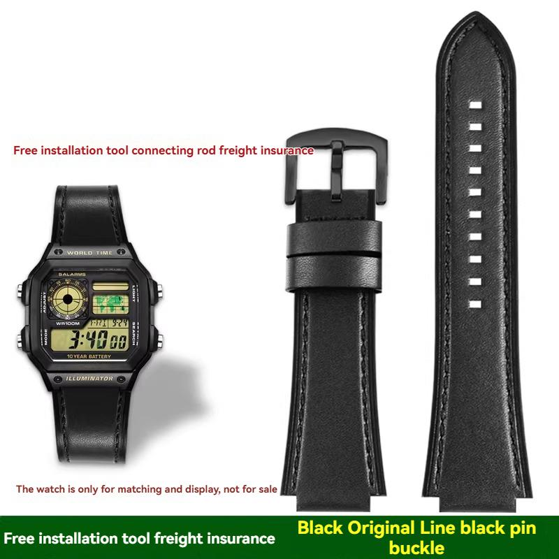 Для Casio маленькие квадратные AE1200/1300/1500 SGW-300/400 W-218 мужские оригинальные ремешки для часов из натуральной кожи аксессуары