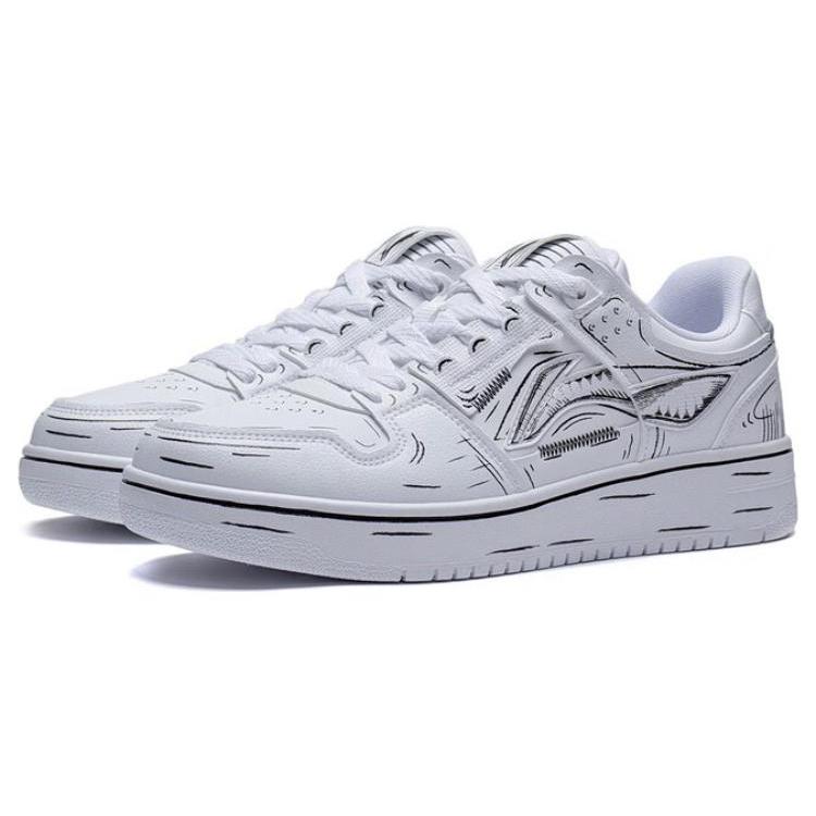 Li Ning Tianji Скользкие, Износостойкие, Дышащие, Увеличивающие рост Низкие Скейтбордические Кроссовки Мужские AGCT375-2
