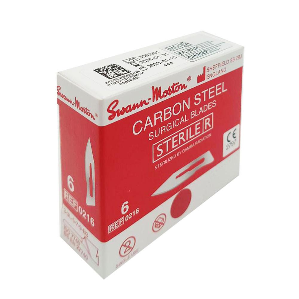 Swann-Morton Carbon Steel Surgical Blade 6 Sterile 100pcs