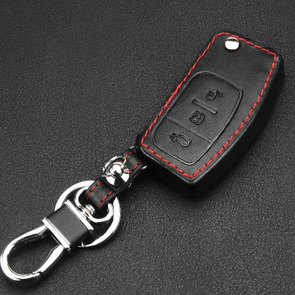 Jingyuqin кожаный чехол кожаный чехол для Ford Fiesta Focus 2 Ecosport Kuga Escape Car Flip складной чехол для дистанционного ключа 3 B