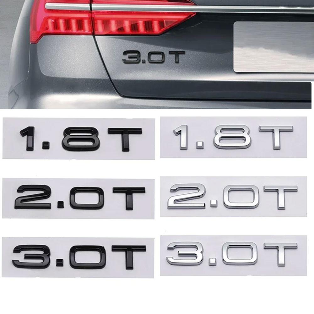3D ABS 1.8T 2.0T 3.0T Logo Letters Car Rear Trunk Badge Emblem For A3 A4 A5 A6 A7 A8 Q2 Q3 Q5 Q7 Q8 Car Sticker ,JKYGUT Accessories