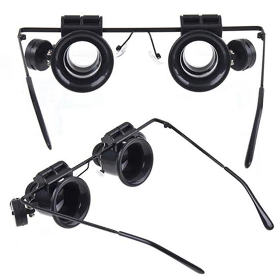 Magnifier Head-mounted LED 20X Adjustable Magnifying Glass for Collecting