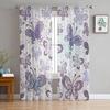 Flower And Colorful Butterfly Sheer Curtains For Living Room Bedroom Kitchen Home Decor Tulle Voile Curtains Windows Drapes