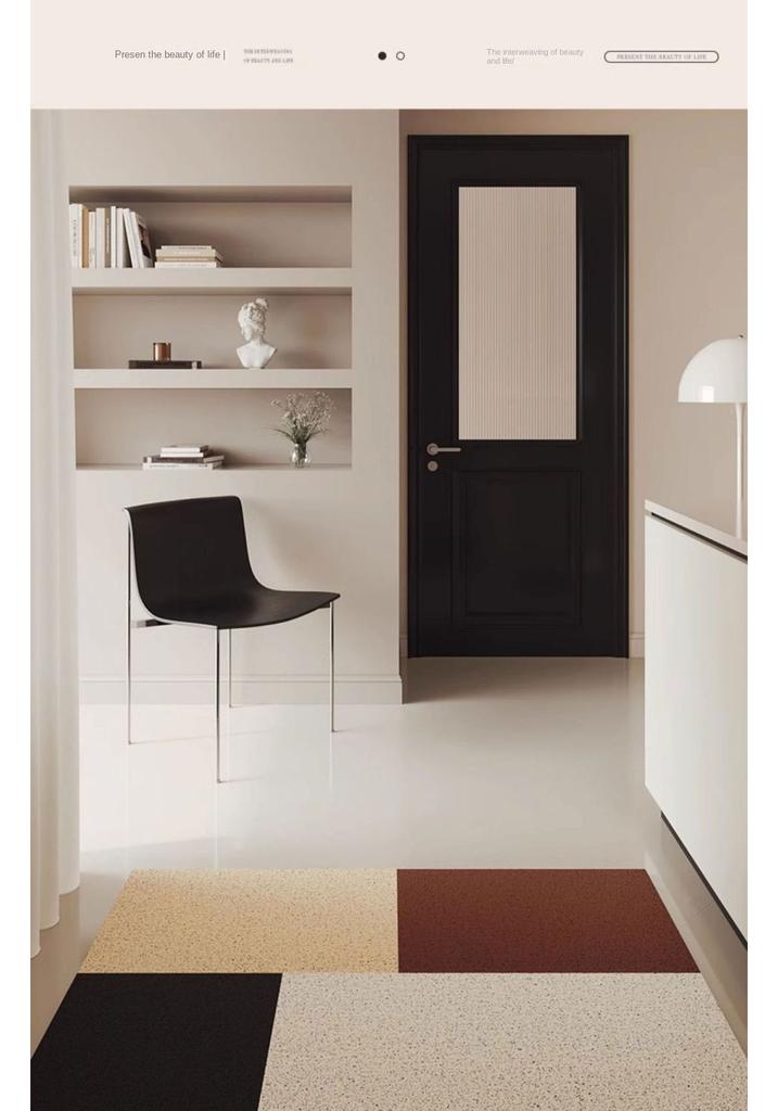 Retro door silk ring floor mat, home non-slip carpet, door entry mat can be cut, dirt-resistant leave-in foot cushion