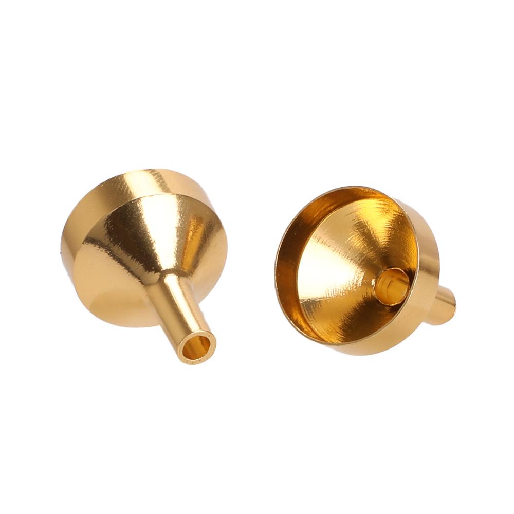 10 Pieces Mini Gold Funnel Aluminium Material For Filling Small Bottles Transferring Liquid Refill Perfume Essential Oil Lab