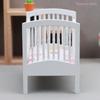 White Miniature Bed Baby Crib Baby Bed Model 1:12 Dollhouse Bedroom Furniture Decor Toy Doll House Accessories