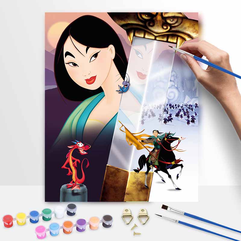 Disney DIY Oil Painting Art Painting Kit Mulan Home Wall Decor Handmade Gift For Movie Fans Craft Canvas Pictures Color By Number Set