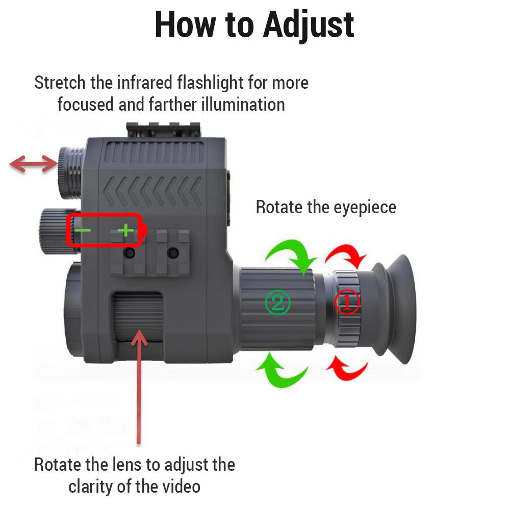 Прицел ночного видения Охотничья камера Охотничий прицел ИК-камера 1080P Инфракрасный монокуляр ночного видения