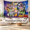 Custom Name Wall Hanging Tapestry,Dragon Ball Decorative Backdrop Tapestry For Dorm Home