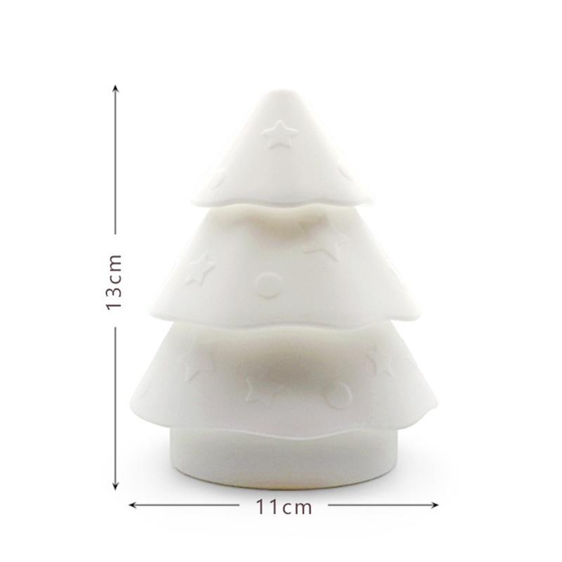 Christmas Tree Silicone Night Light Bedroom USB Atmosphere Night Lamp Living Room Desktop Decoration Creative Cartoon Table Lamp