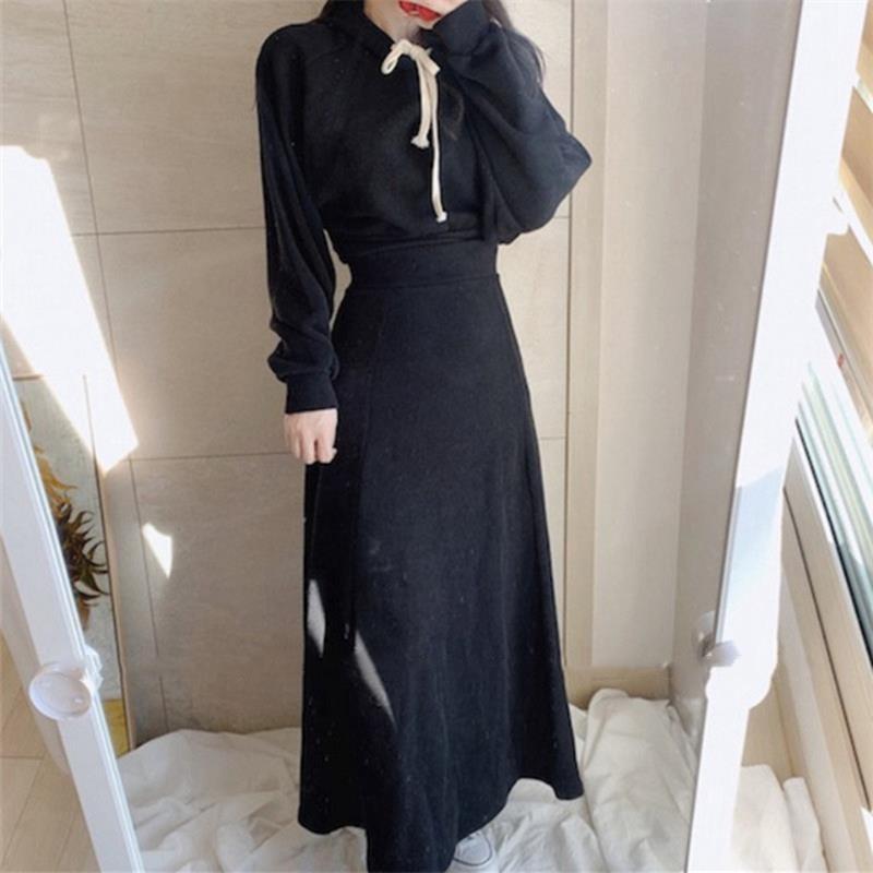 Стильный женский розовый костюм с юбкой 2025 года: Весна/Осень-Зима Двухсекционный вязаный свитер и юбка-полусолнце