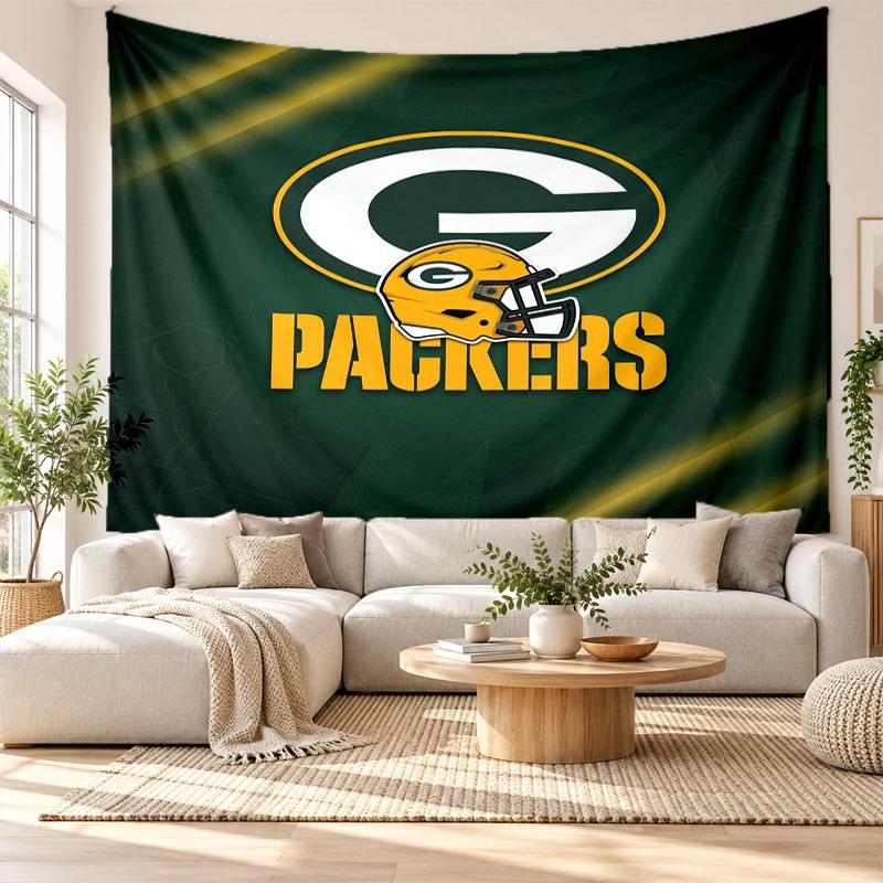Green Bay Packers Wall Tapestry, Soft Fabric Wall Hanging, Decorative Backdrop For Bedroom Home Wall Art