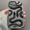 Бренд Tide черный mamba змея подходит для чехла на мобильный телефон Apple 15promax iPhone14 прозрачный черный край 13 силиконовый 12 мягкий