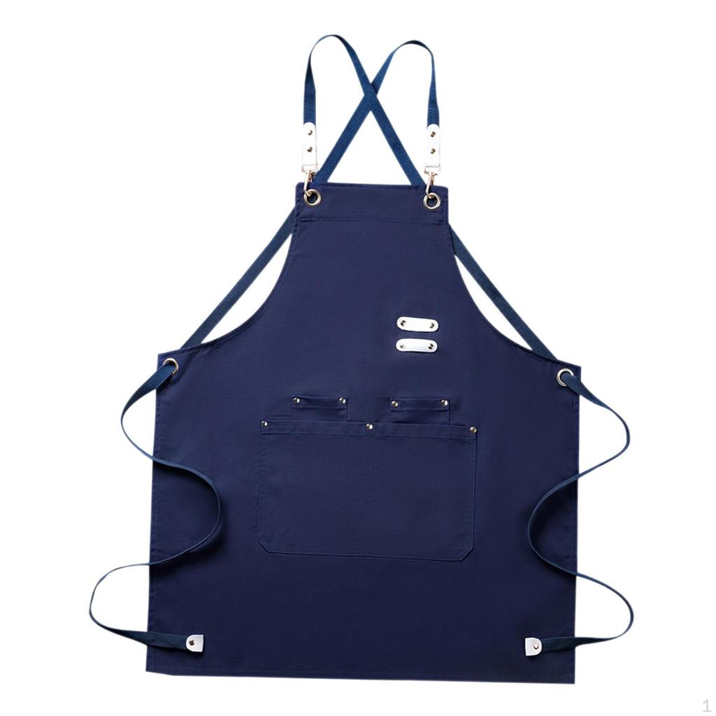 Холщовый фартук для парикмахера с карманом для мужчин, женщин, кафе, официанта, кухни
