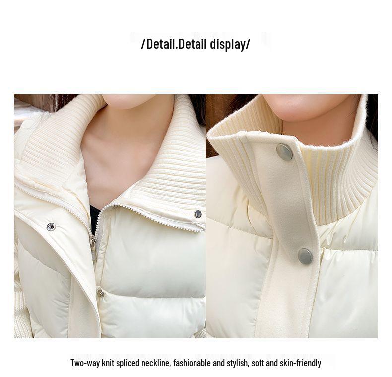 Женская зимняя трикотажная куртка из шенилла и хлопка премиум-класса со стойкой