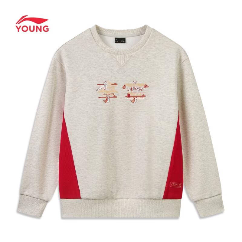 Li-Ning Детский свитшот с круглым вырезом и флисовой подкладкой