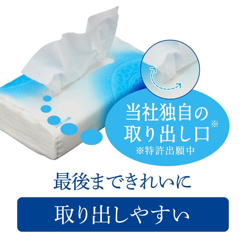 Elleair Soft Pack Tissue Plus Water 120 Pairs X 90 Packs Packs X 9 Tiered (+Water) (5 Pieces) [Half Case] [Simple Case]