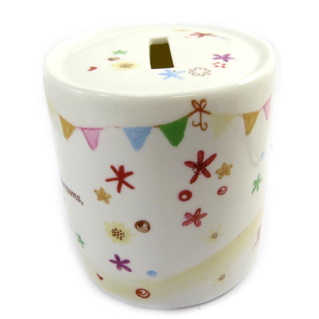 Les Trésors De Lily [L8884] - Фарфоровая копилка 'Teddy' цвета слоновой кости - 11x8 см