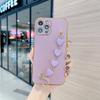 Plating Soft Silicone Phone Case For iPhone 11 15 16 Moto G22 G30 G55 OnePlus Nord CE 2 5G Samsung A14 A15 A55 With Bracelet Love Heart Covers