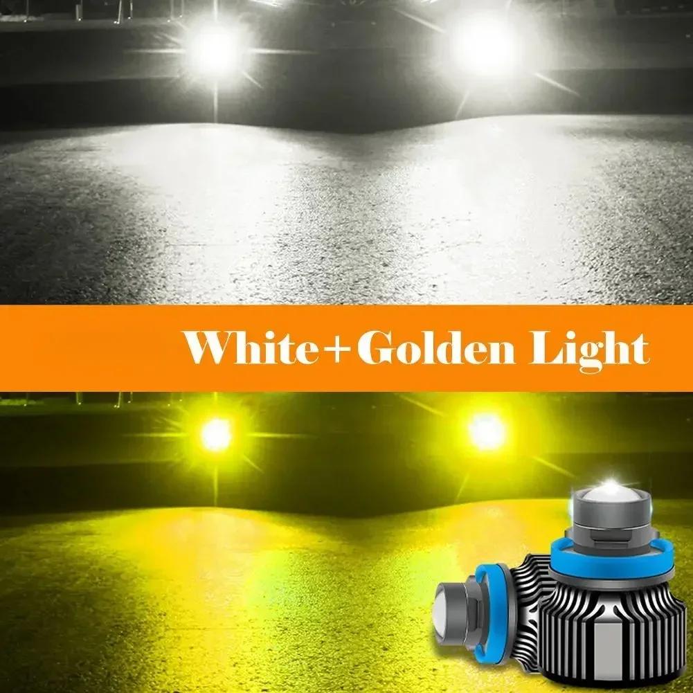 1PC 12V Laser Lens H7 H11 H8 H9 9006 HB4 Car Lens Headlight Led Fog Light Bulb LED Lamp White Yellow Ice Blue Turbo Fog Light
