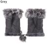 Fashion Winter Half Finger Fingerless Gloves Wrist Mitten Rabbit Fur Winter Glove