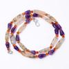 Natural Green Rutile Quartz Amethyst Carnelian Smooth Beads Necklace 3-19 Mm 18" UB-8612
