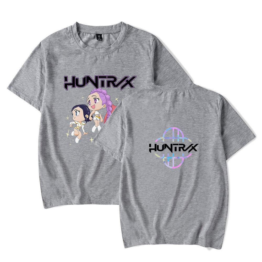 Аниме K-Pop Охотники на демонов Huntrix Футболка Мужская Женская Модная Хлопковая Футболка Летняя Унисекс С Круглым Вырезом Короткий Рукав Уличная Одежда Футболки