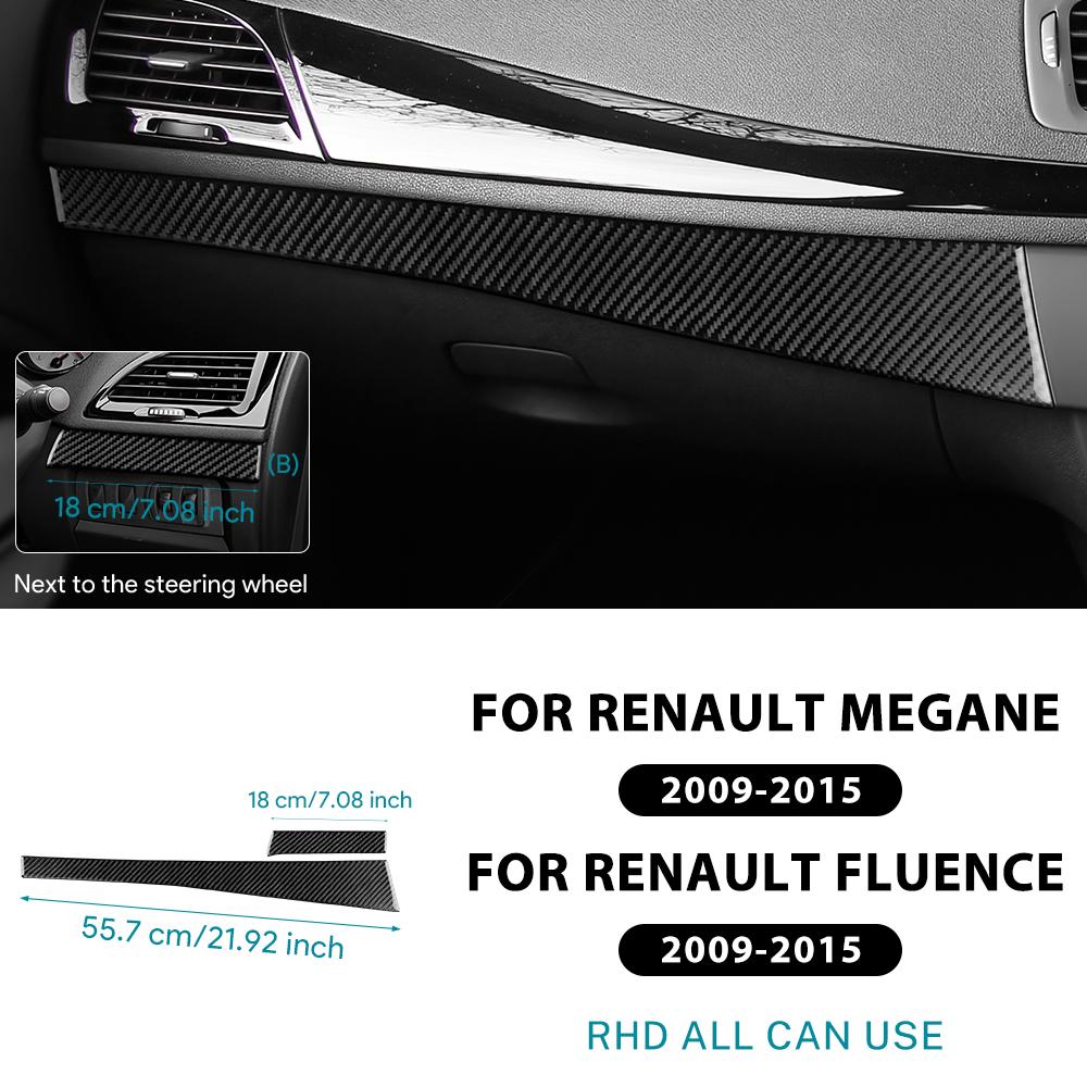 For Renault Fluence Megane 3 RS 2009 2010 2011 2012 2013 2014 2015 LHD RHD Real Soft Carbon Fiber Sticker Instrument Panel Trim