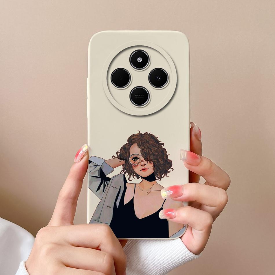 For Poco C75 Phone Case Cute Cartoon Bumper For Poco C 75 Soft Smooth Liquid Silicone Full Protection Shockproof Back Covers