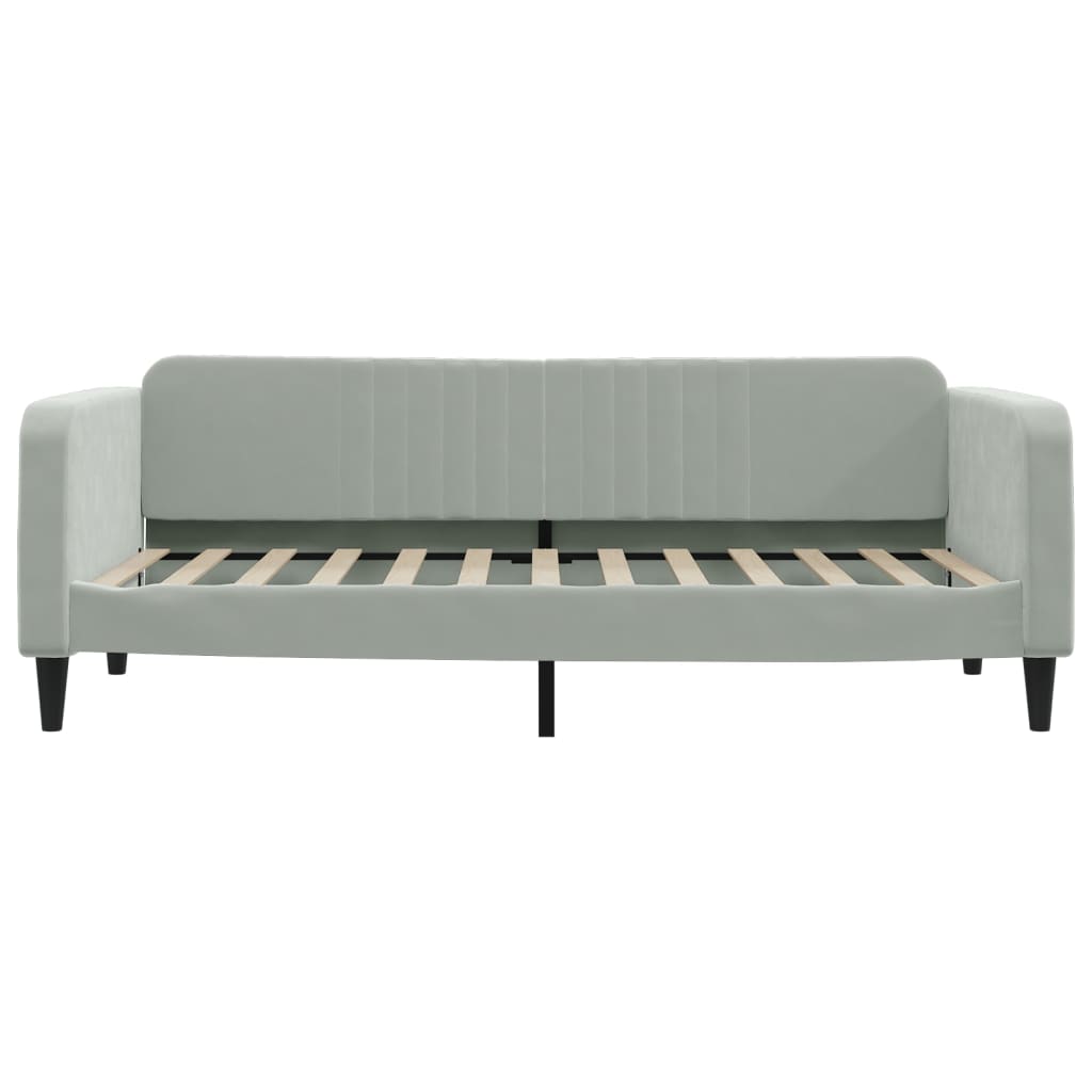 Extendable Daybed with Drawers Light Grey 90x200 cm Velvet