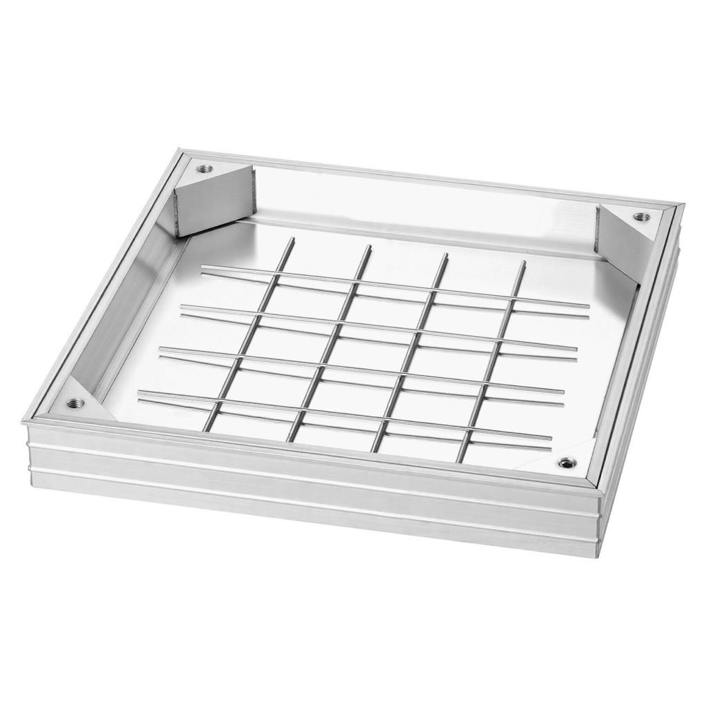 Manhole Cover with Frame, 400 x 400mm Invisible Recessed Septic Tank Access Covers, Aluminum Alloy Embedded Drain Channel Inspection Cover for
