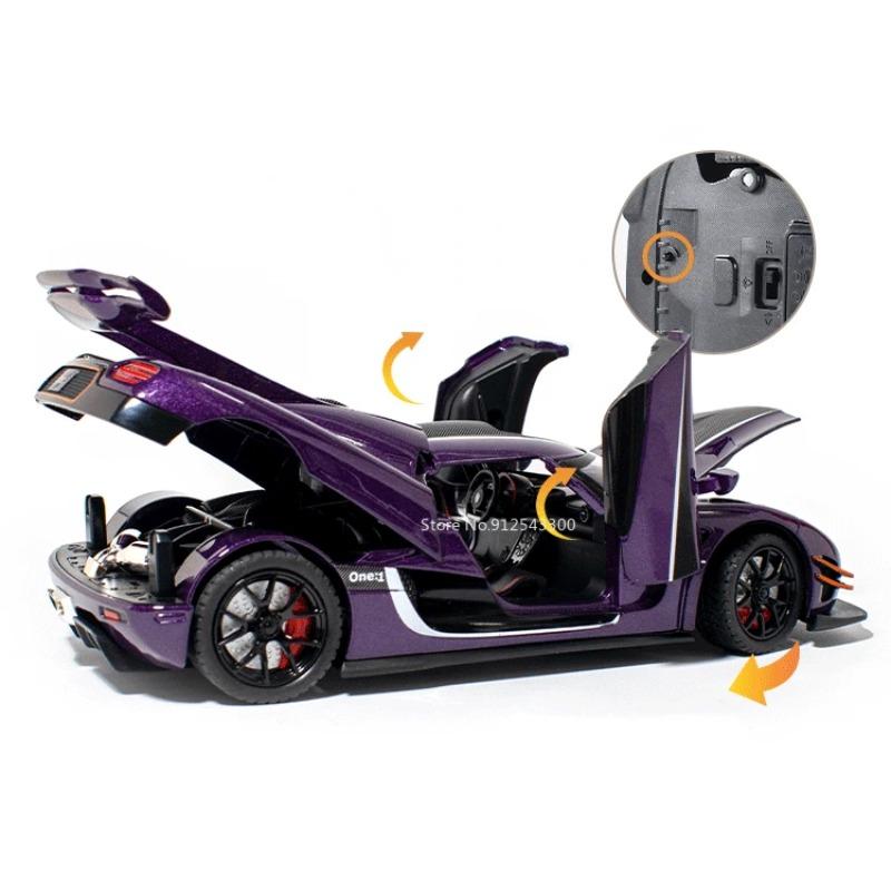 1/24 Koenigsegg One1, модель автомобиля из сплава, литая под давлением игрушка со звуковым светом, откатным моделированием, масштабная модель автомобиля, игрушка для мальчика, подарок на день рождения