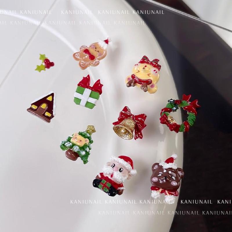 1 шт. Рождественский снеговик, рождественская елка, 3D форма для ногтей, украшения для ногтей Санта-Клауса, DIY дизайн, силиконовая форма для маникюра, шарм для нейл-арта