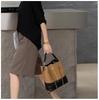 Chic Retro Suede Diamond Pattern Leather Tote Bag for Women