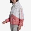 adidas Спортивная тканая куртка с капюшоном с логотипом, женские куртки, белые, розовые, GM5623