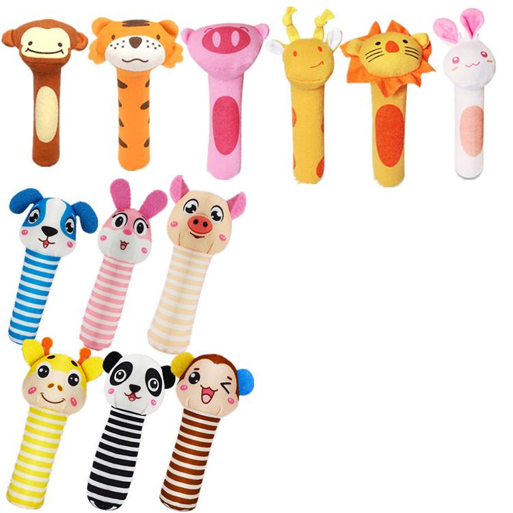 Baby Toy Plush Rattle Animal Stuffed Stick Rattle