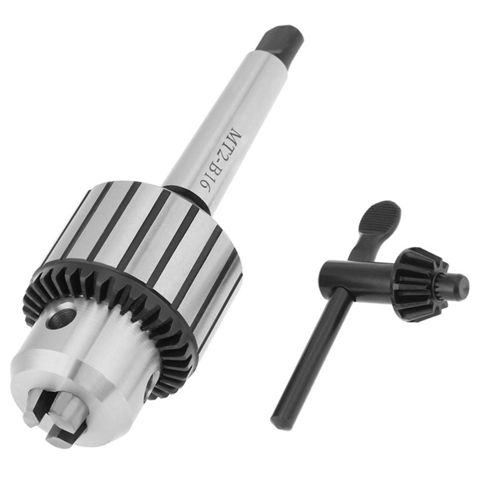MT2-B16 Arbor Lathe Chuck Carbide Steel Key Type Drill Chuck Morse Taper Arbor Adapter For Lathe