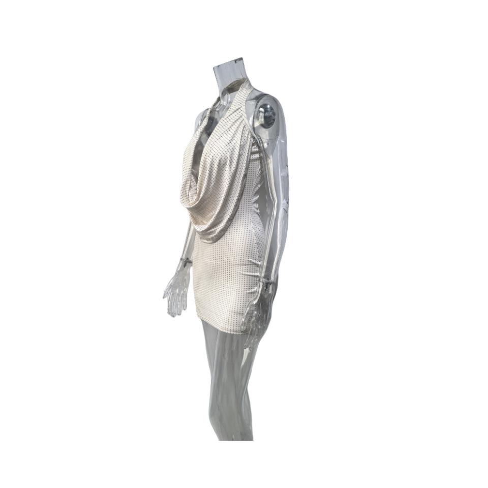 Весна 2025 Сексуальное платье-бодикон с халтером, низким вырезом и открытой спиной для женщин: Европейский и американский стиль