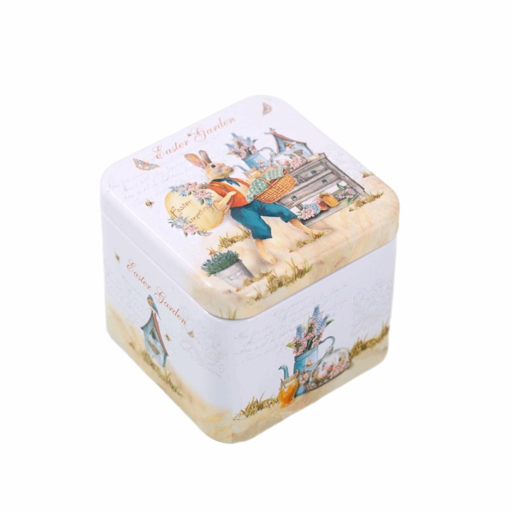 Empty Box Easter Gifts Box Square Shape Easter Egg Box Rabbit Tin Storage Box  Easter Party