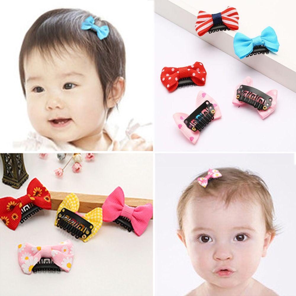 5PCS Kids Girl's Fashion Newborn Infant Bow Headwear Baby Hairpin Mini Hair Clip