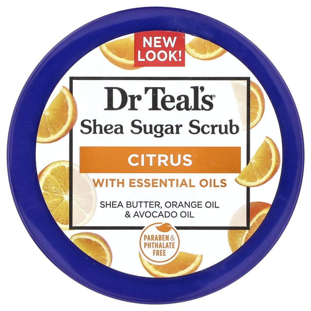 Dr. Teal's Shea Sugar Scrub, Citrus, 538G(19Oz)