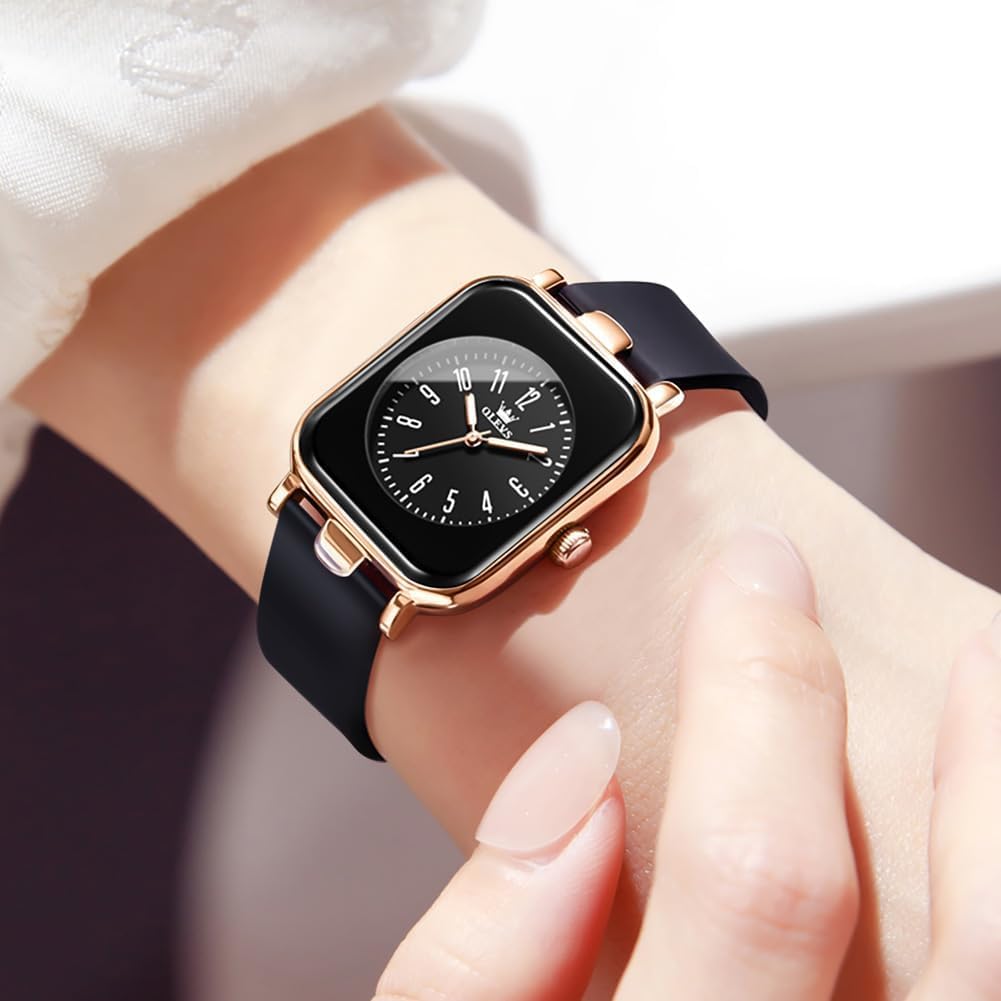 OLEVS Women's Waterproof Quartz Watch with Silicone Band, Easy to Read, Popular, Stylish, Classic Gift for Women [Product Code]