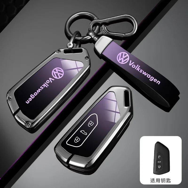 New Zinc Alloy Style Car Key Case Cover Shell Fob Holder For VW Volkswagen Golf 8 ID.3 ID.4 MK4 MK8 2022 2021 GTI R Accessories