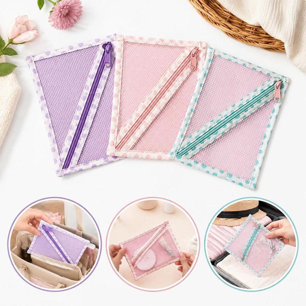 Zipper Closure Mesh Storage Pouch Wide Opening Charger Organizer Travel Accessories