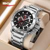 Watch for Men Top Brand Luxury Big Dial Stainless Steel Waterproof Chronograph Wristwatches with Date