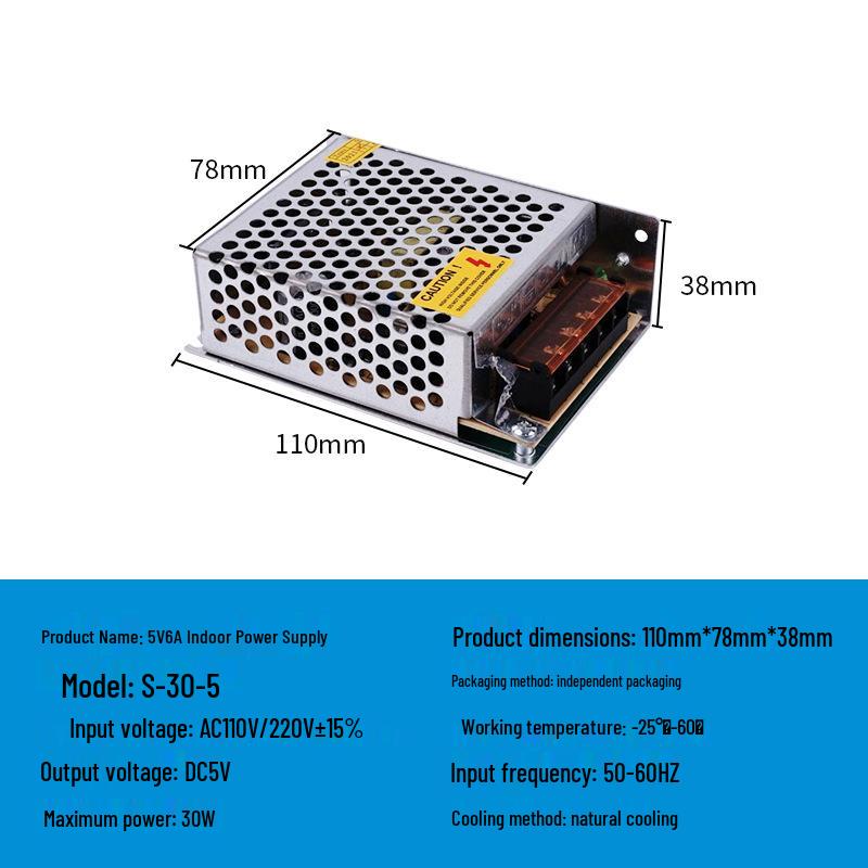 Блок питания 220В в 12В/24В/5В постоянного тока для светодиодных лент - 5А/10А/30А, Трансформатор 60Вт