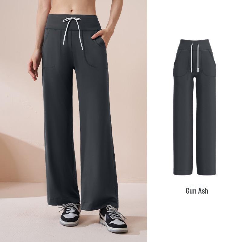 Juyitang осенняя мода женские бесшовные высокоэластичные широкие брюки со шнурком