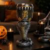Retro Resin Drinking Chalice Horrible Stainless Steel Skull Goblet, Skeletal Wine Gothic Goblet Cocktail Glasses, Vintage Whiskey Cup for Halloween