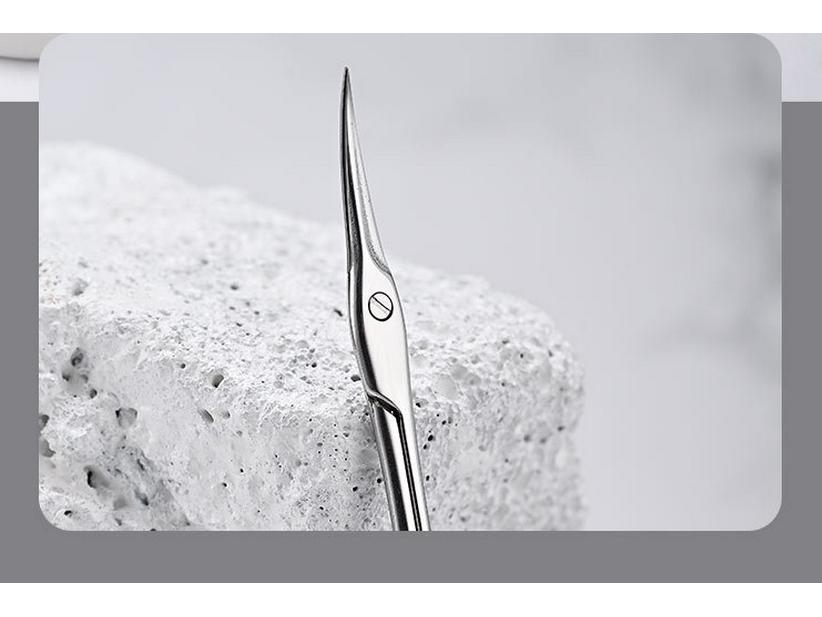 Набор изогнутых кусачек и ножниц для кутикулы из нержавеющей стали с короткой ручкой